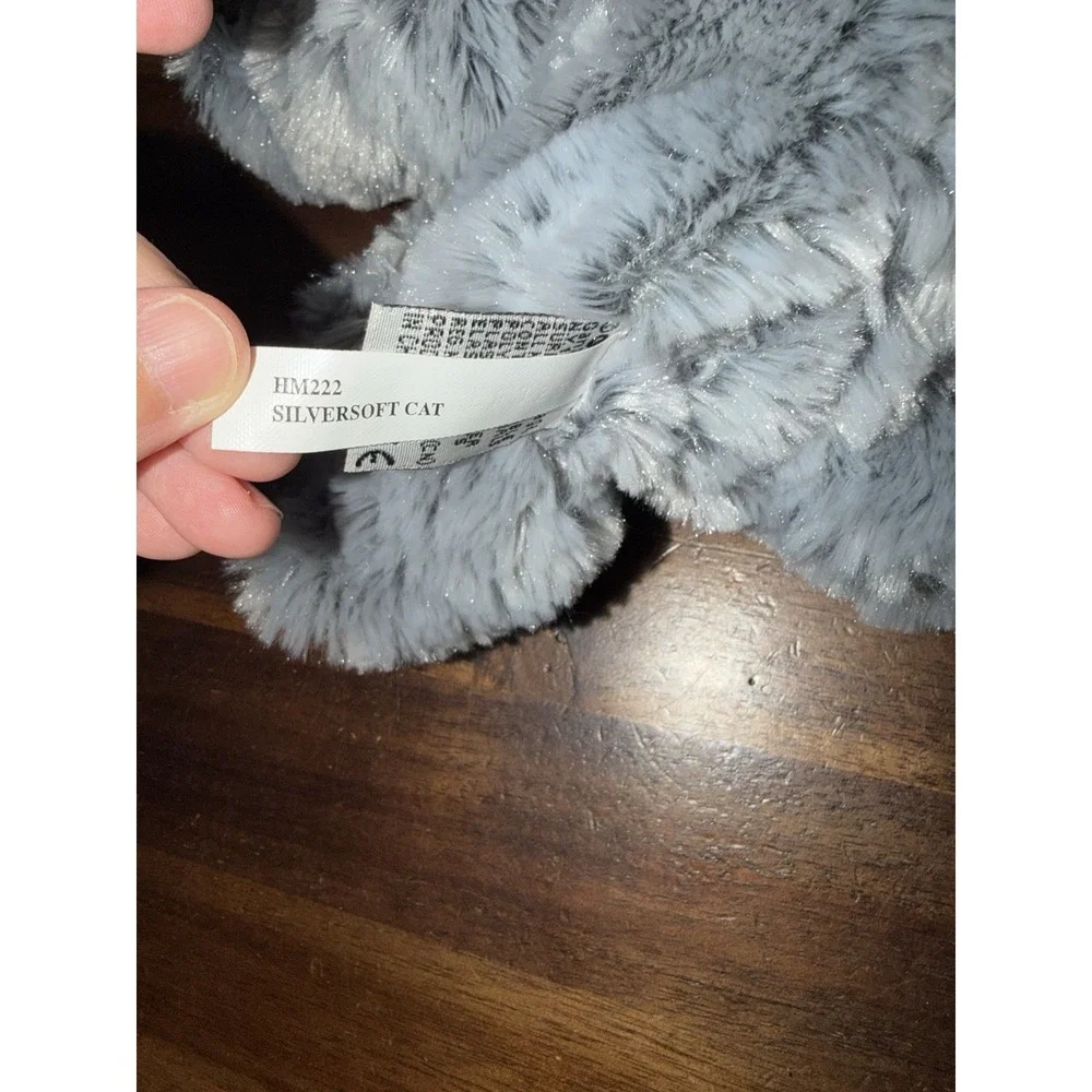 Ganz Webkinz Silversoft Cat HM222 Plush Stuffed Kitty Grey White Soft No Code